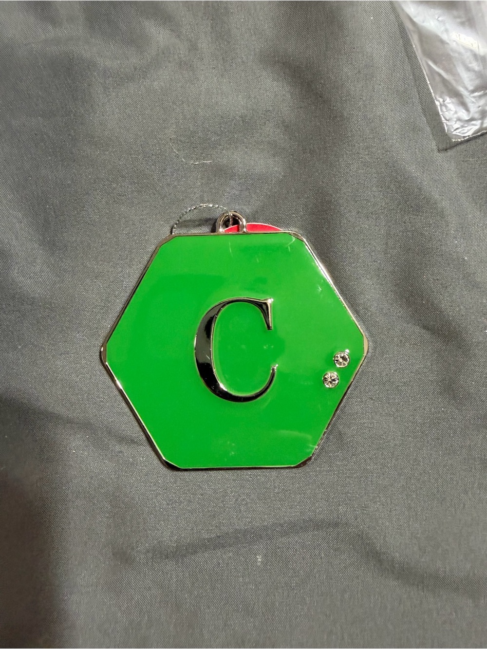 Green Hexagon 'C' Christmas Ornament
